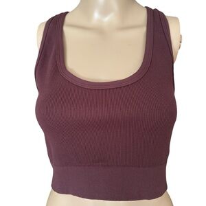 NWOT Baobei Active Women's Ribbed Burgundy Crop Top L/XL